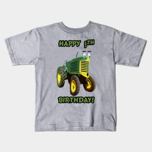 Happy 5th Birthday tractor design Kids T-Shirt